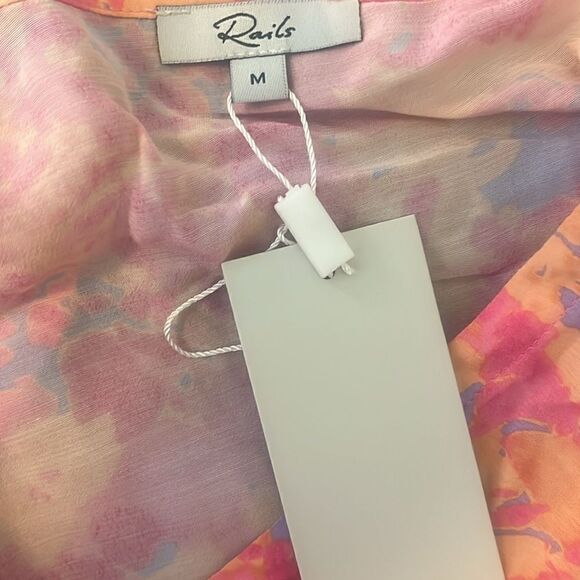 NWT Rails Tara Flutter Sleeve Smocked Waist Mini Dress in Passion Flower Size M - Picture 12 of 12